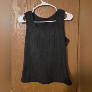 Black Ribbed Tank Top